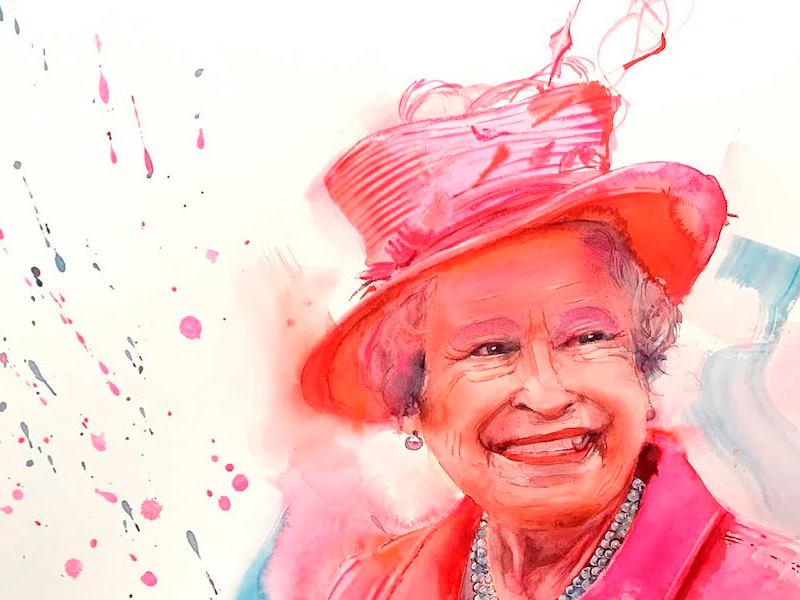 Aquarelle de Thomas Favier : Pink queen Mum…